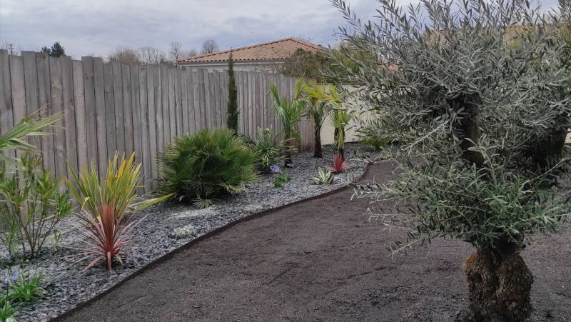 Création d'un massif exotique pour un jardin à Martillac près de Léognan