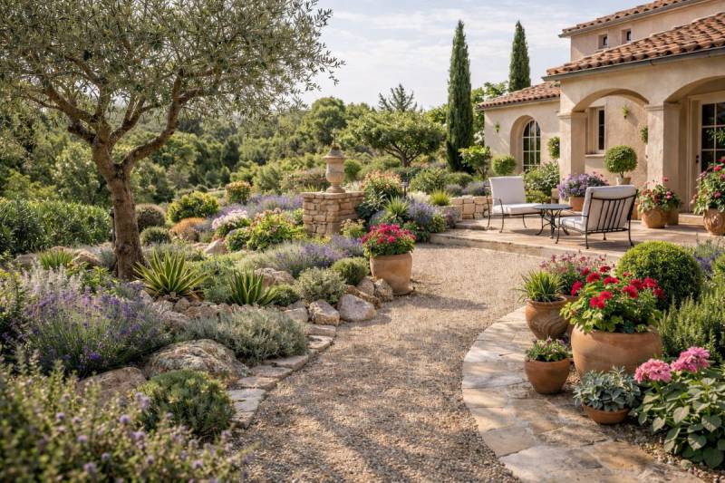 Expert Jardin Méditerranéen à Léognan : Création d’espaces extérieurs élégants, durables et économes en eau en Gironde