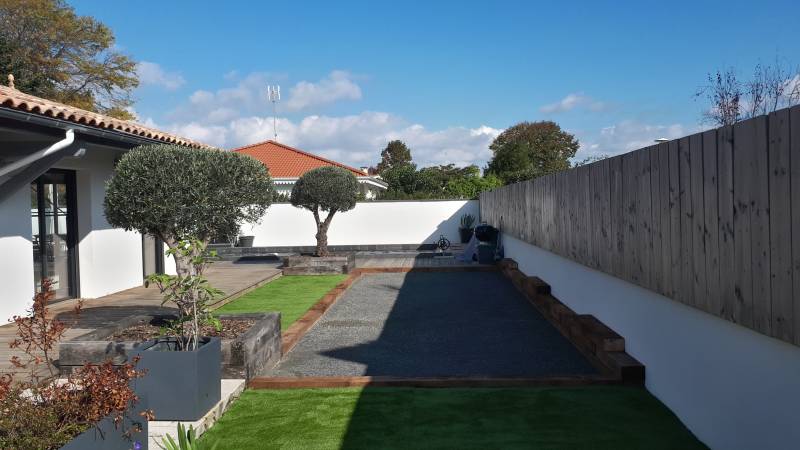 création d'un terrain de pétanque à La-Teste-de-Buch sur le Bassin d'Arcachon